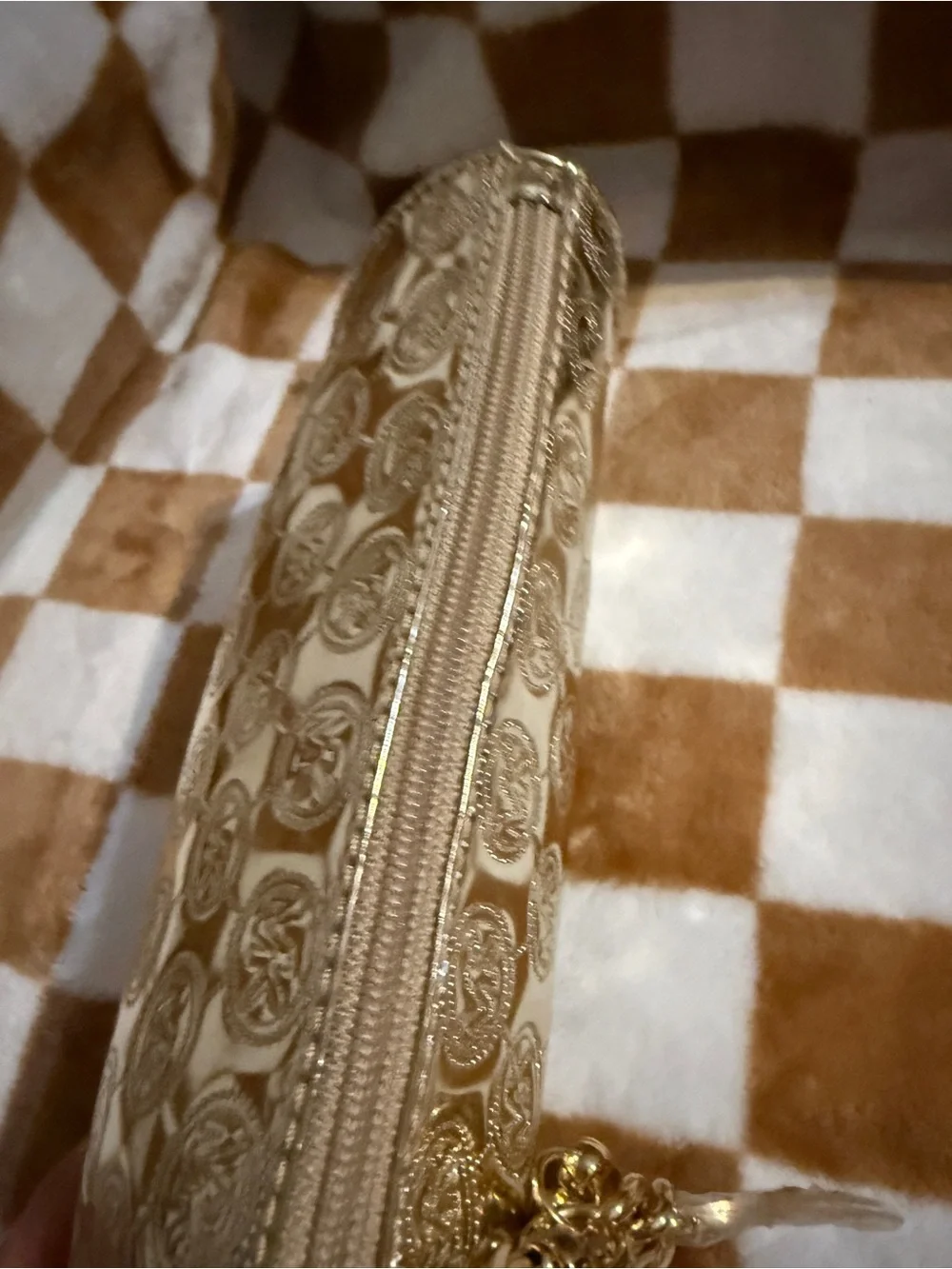 Michael Kors Limited Edition Gold Metallic Monogram Cosmetic Bag EC